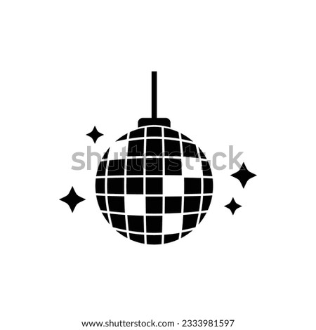 disco lamp silhouette design. discotheque party decoration.