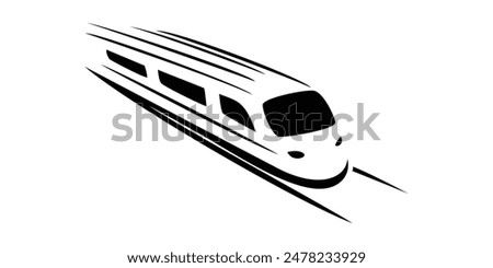 train silhouette design. fast modern transportation sign and symbol.