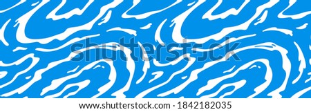 Seamless Pattern with Cartoon Shapes of Milk Splashes. Vector Illustration for Packaging and Banners