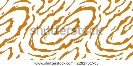 Wavy Caramel Pattern. Vector Swirl Toffee Splash Background. Abstract Illustration of Liquid Salted Caramel, Melted Peanut Butter, Sweet Honey, Chocolate Milk or Maple Sauce.