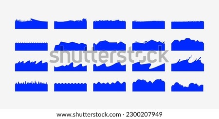 Vector Set of Template Dividers with Drops, Waves and Geometric Shapes. Abstract Design Elements for Bottom on Website, App, Banners or Posters. Isolated Illustration.