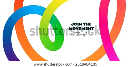 Abstract Background with Dynamic Colorful Line Shapes. Vector Geometric Pattern with Squiggle Gradient Elements.