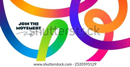 Abstract Wavy Rainbow Lines. Vector Celebration Squiggle Ribbons. Swirl Neon Colored Lines. Background with Gradient Curve Shapes