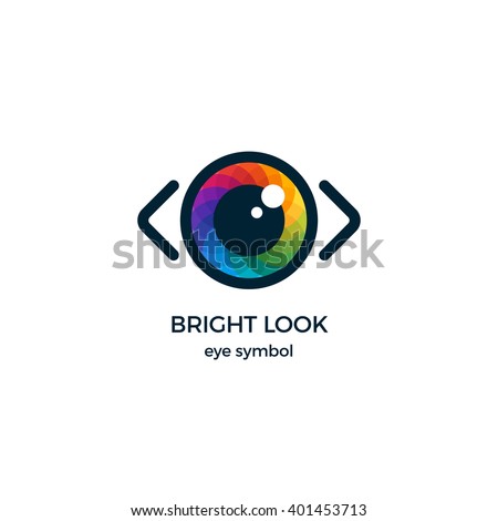 Eye Symbol Vector Design. Colorful Template Business Logo Concept. Digital Vision Icon.
