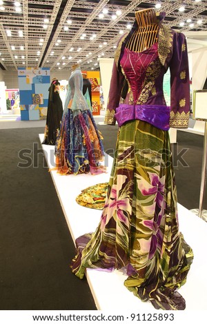 KUALA LUMPUR, MALAYSIA - DEC 10: Batik fashion design and creation on display during the Kuala Lumpur International Batik (KLIB2011) on December 10, 2011 in Kuala Lumpur, Malaysia