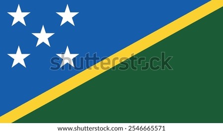 Solomon Islands Flag Illustration Premium Quality High Resolution 300DPI