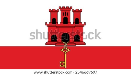 Gibraltar Flag Illustration Premium Quality High Resolution 300DPI