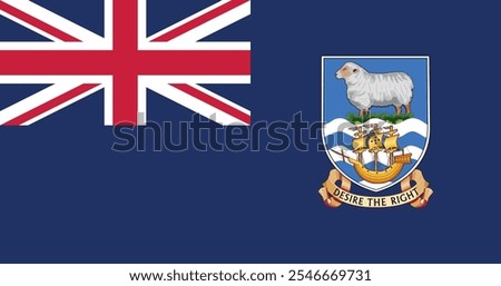 Falkland Islands Flag Illustration Premium Quality High Resolution 300DPI