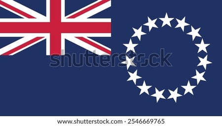 Cook Islands Flag Illustration Premium Quality High Resolution 300DPI