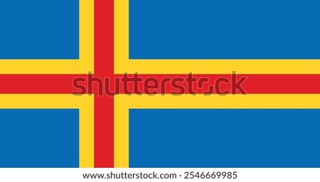 Aland Islands Flag Illustration Premium Quality High Resolution 300DPI