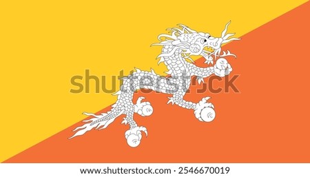 Bhutan Flag Illustration Premium Quality High Resolution 300DPI