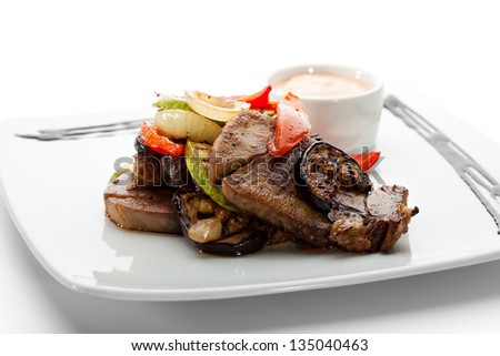 Beef Tongue with BBQ Vegetables