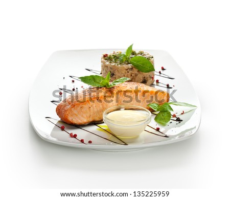 Salmon Steak with Risotto