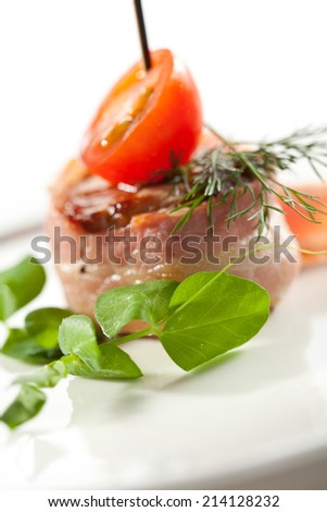 Bacon Wrapped Beef with Cherry Tomato