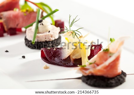 Beet Canapes with Goat Cheese Photo stock © 