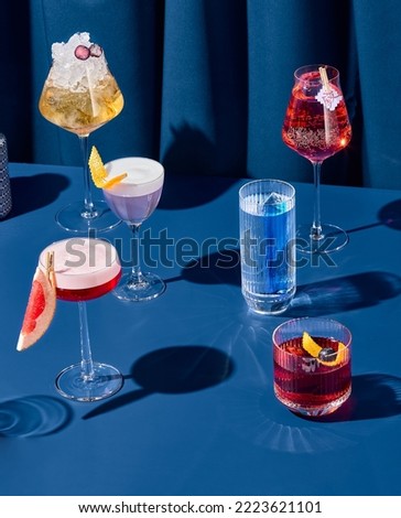 Similar – Image, Stock Photo Blue drink and bartender tools on table