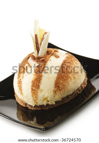 Dessert - Vanilla Cake with Chocolate Powder