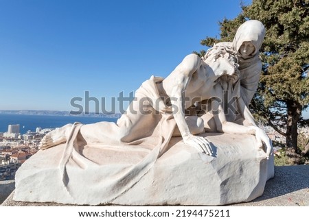 Image, Stock Photo Marseille / Statue in Parc Longchamps in the evening