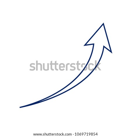 Growing arrow sign. Vector. Flat style black icon on white.