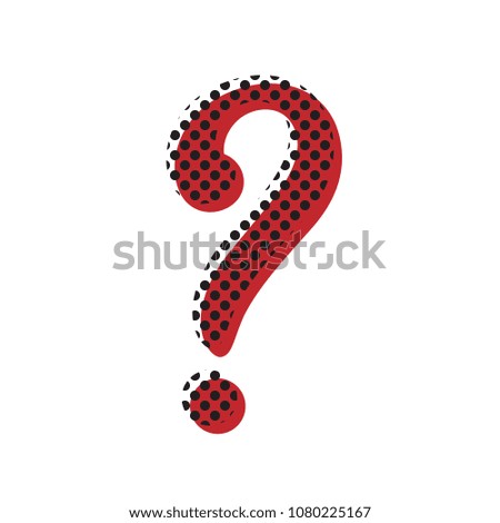 Question mark sign. Vector. Brown icon with shifted black circle pattern as duplicate at white background. Isolated.