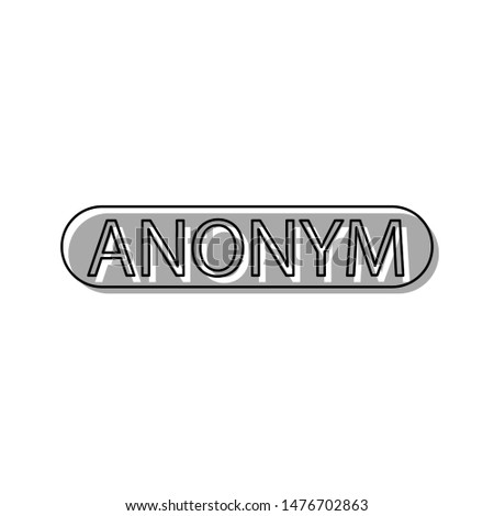 Anonym, Unknown person sign. Black line icon with gray shifted flat filled icon on white background. Illustration.