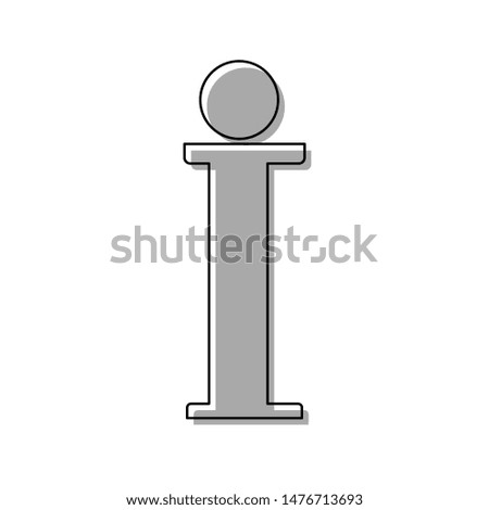 Info sign. Black line icon with gray shifted flat filled icon on white background. Illustration.