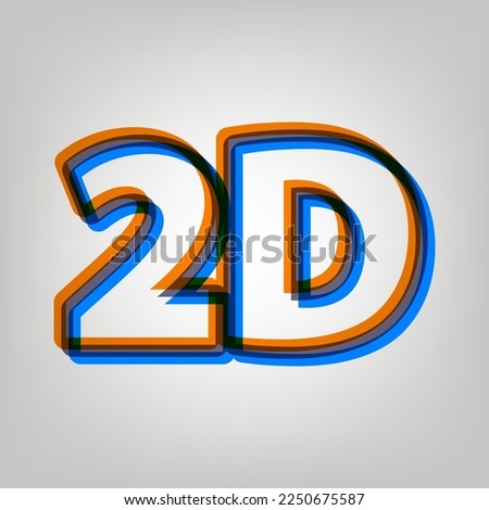 2d graphics sign. Stroked Icon in orange, azure and old lavender Colors at gray Background. Illustration.