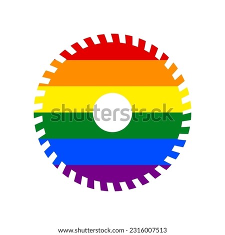 Saw sign. Rainbow gay LGBT rights colored Icon at white Background. Illustration.