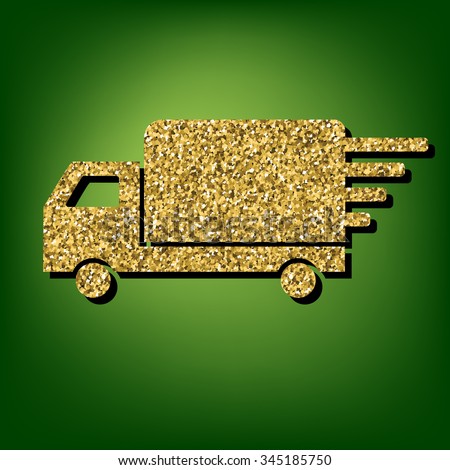 Delivery illustration. Golden icon