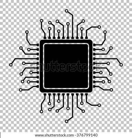CPU Microprocesso. Flat style icon on transparent background