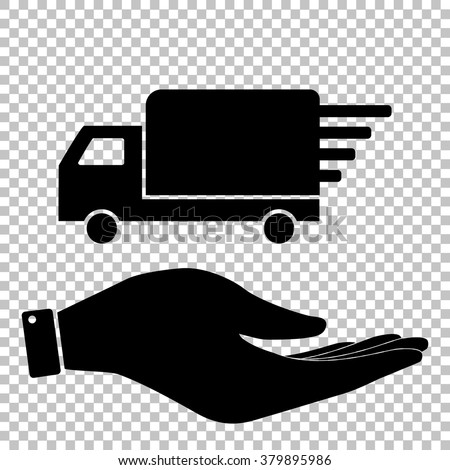 Delivery sign. Flat style icon vector illustration.