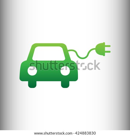 Eco Electric Car Sign Stock Vector Illustration 424883830 : Shutterstock