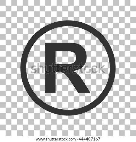 Registered Trademark sign. Dark gray icon on transparent background.
