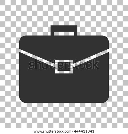 Briefcase sign illustration. Dark gray icon on transparent background.