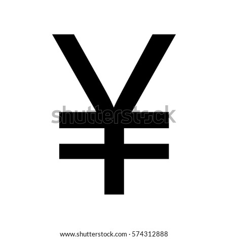 Yen sign. Flat style black icon on white.