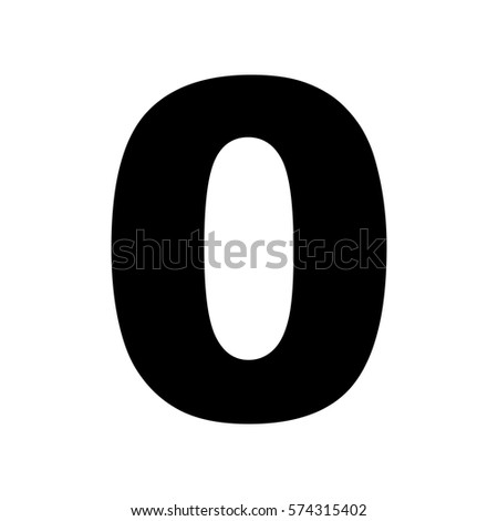 Number 0 sign design template element. Flat style black icon on white.