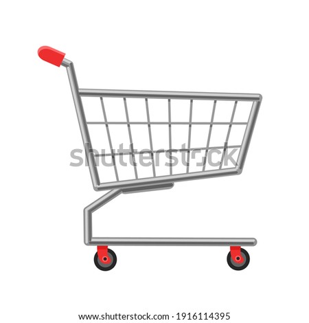 Shopping cart flat vector icon. Shopping basket. Vector illustration isolated on white background.