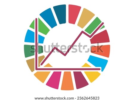 The Global Goals Sustainability Development 8 Eight Decent Work Economic Growth Multicolor