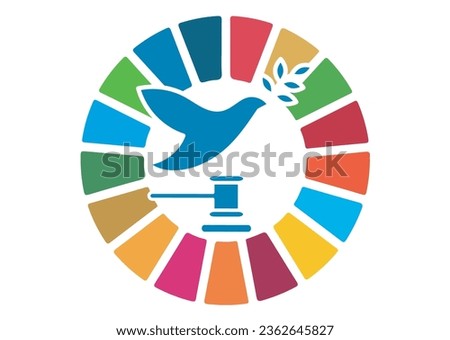 The Global Goals Sustainability Development 16 Sixteen Peace Justice Strong Institutions Multicolor