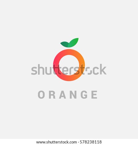 Vector orange logo in a modern flat style