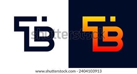 abstract logo of letters T and B simple lines