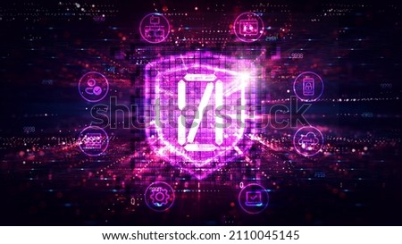 Zero Trust - Zero Trust Network and Zero Trust Architecture - ZTA - Innovative Forms of Cyber Security - Conceptual Illustration Foto stock © 