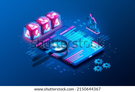Human Resources Management Applications and Human Capital Management Software - HCM - Technologies That Help Businesses Manage Employees - 3D Illustration Foto d'archivio © 