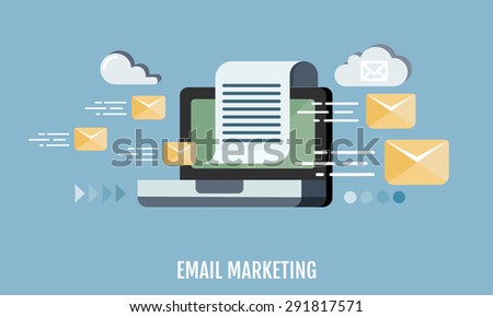 Email marketing concept. Flat design. Vector Illustration.