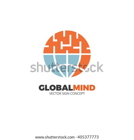 Global Mind Logo Design. This logo could be used for successful businesses and service. Brain and Globe icons.