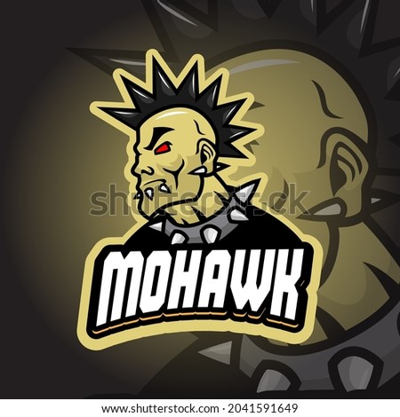 Mohawk Esport logo. Suitable for team logo or esport logo and mascot logo, or tshirt design.