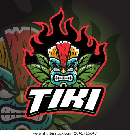 Tiki Esport logo. Suitable for team logo or esport logo and mascot logo, or tshirt design.