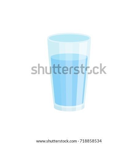 Glass of water isolated vector illustration on white background