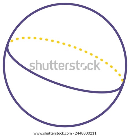 circle shape in studying of geometry, diagonal lines, prism