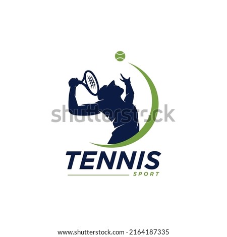 Tennis Sport Silhouette Logo Designs Template